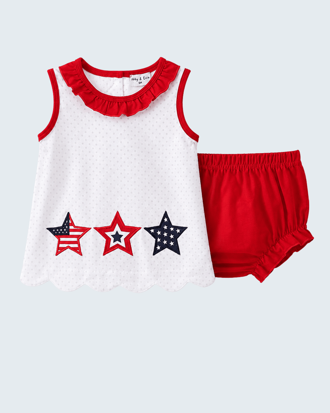 Baby girls Star Applique Shorts Set for Fourth of July