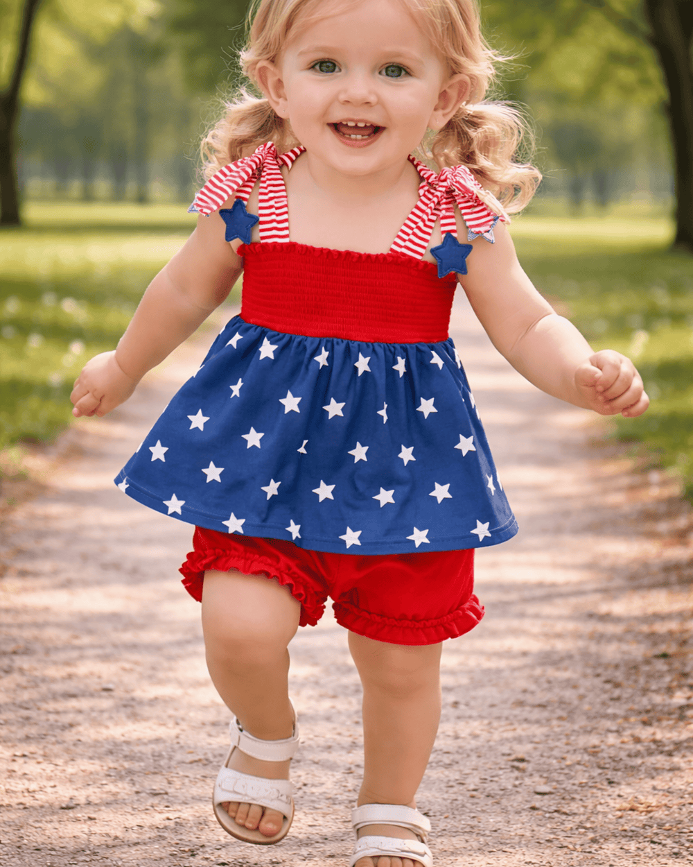 Star Smocked Bloomer Set