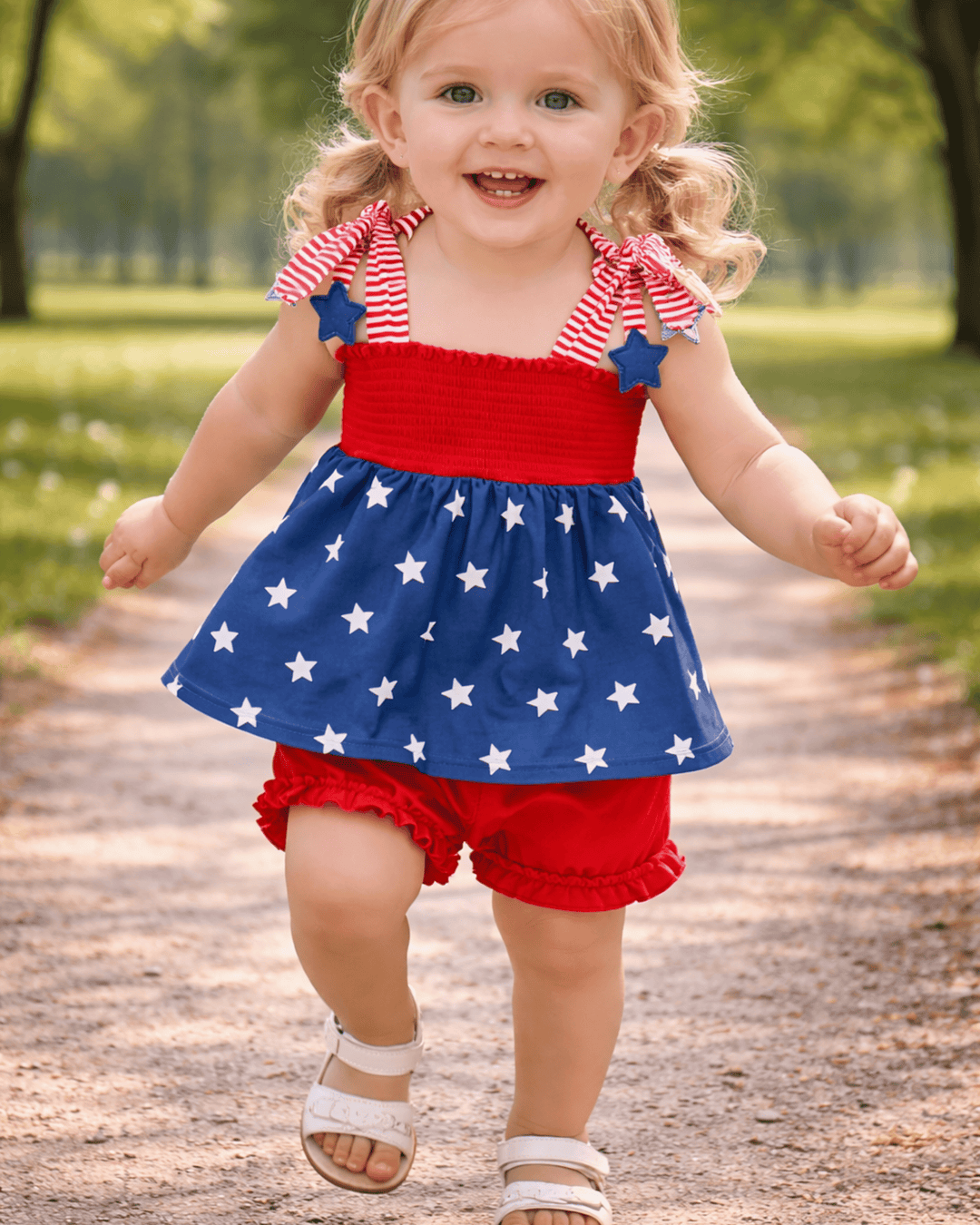 Star Smocked Bloomer Set