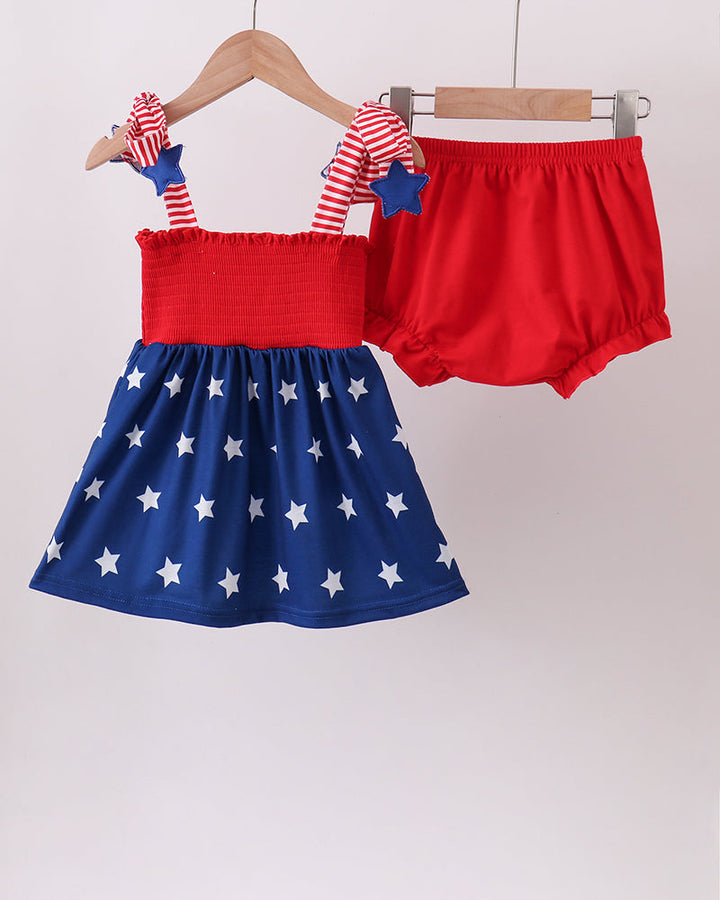 Star Smocked Bloomer Set