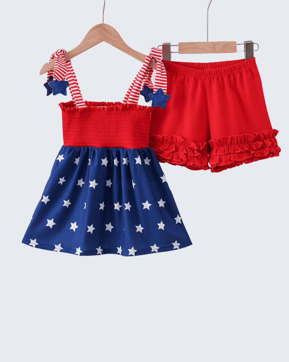 Star Smocked Ruffle Shorts Set