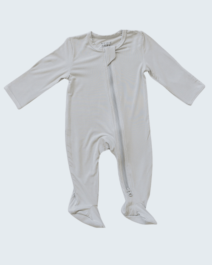 Grey footed zipper romper