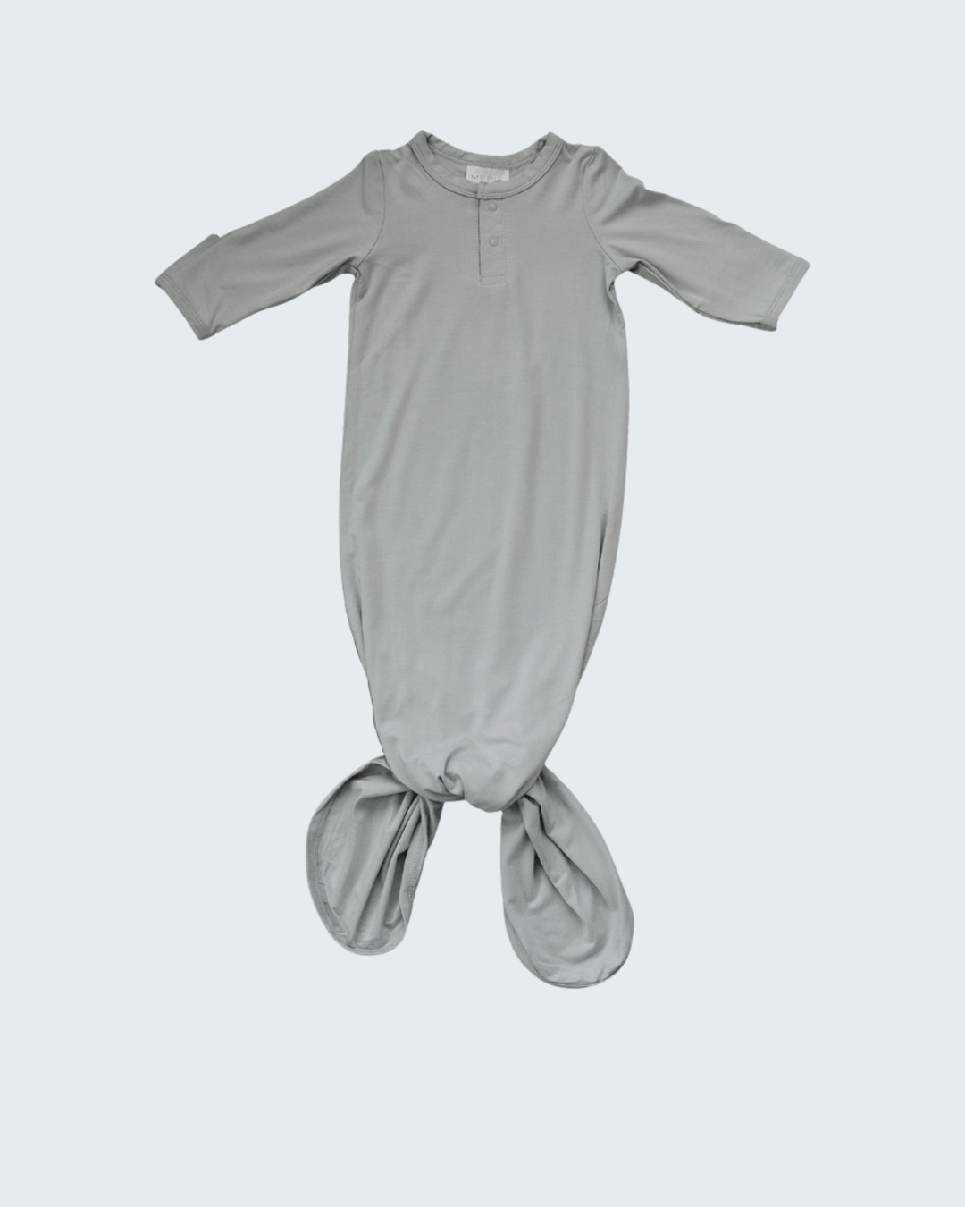 Gray baby knot gown on a white background