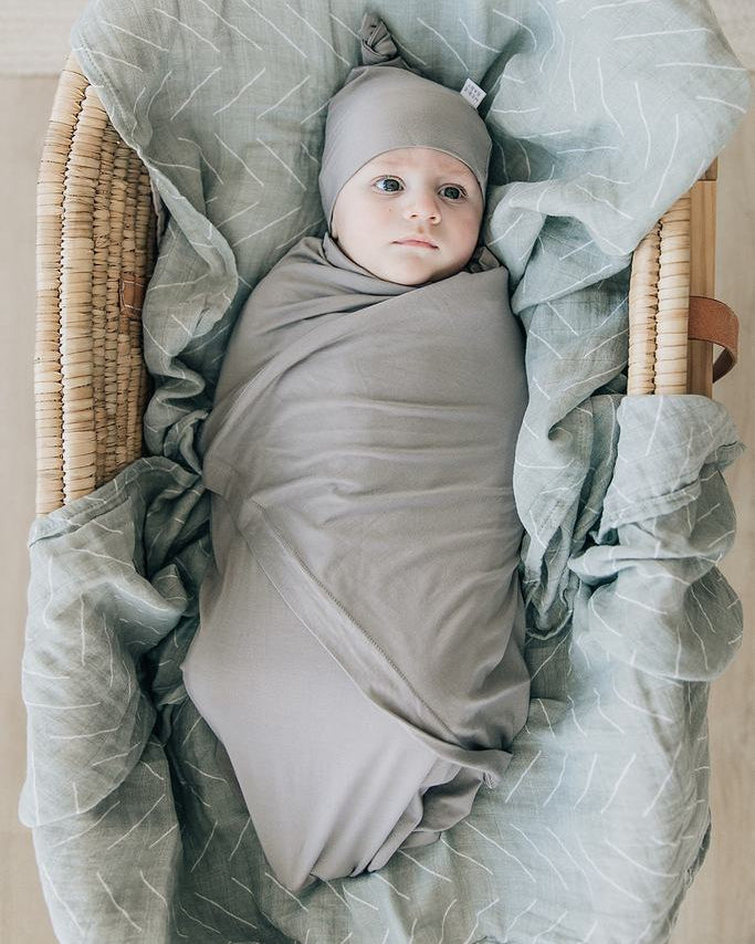 Stone Bamboo Newborn Knot Hat