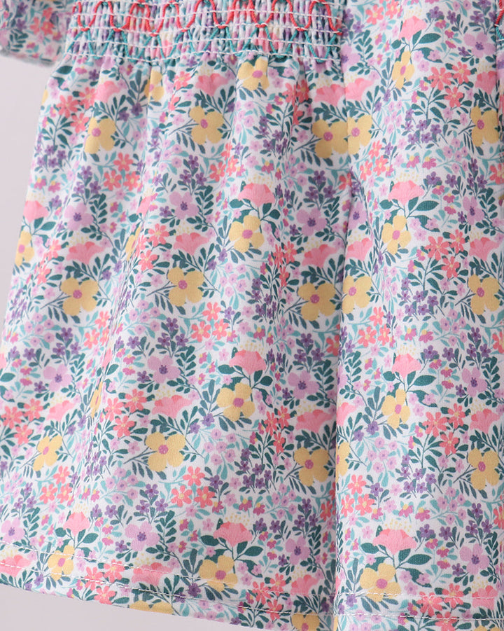 Summer Garden Smocked Ruffle Bloomer Set