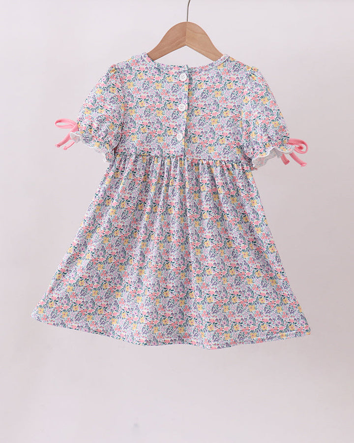 Summer Garden Smocked Ruffle Dress