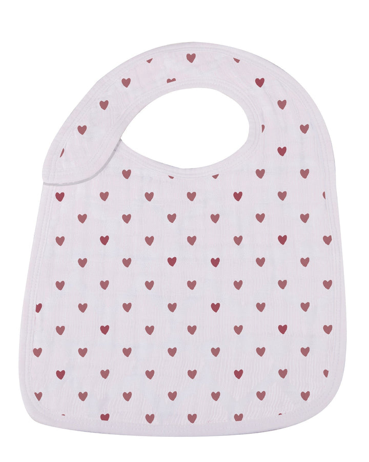 Sweetheart Cherry Hearts Snap Bib 3 Pack