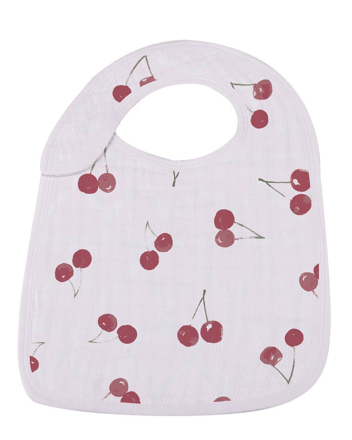 Sweetheart Cherry Hearts Snap Bib 3 Pack