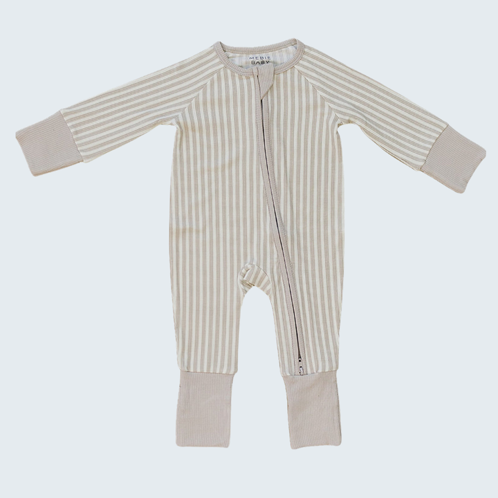 Taupe Stripe Ribbed Bamboo Sleepwear