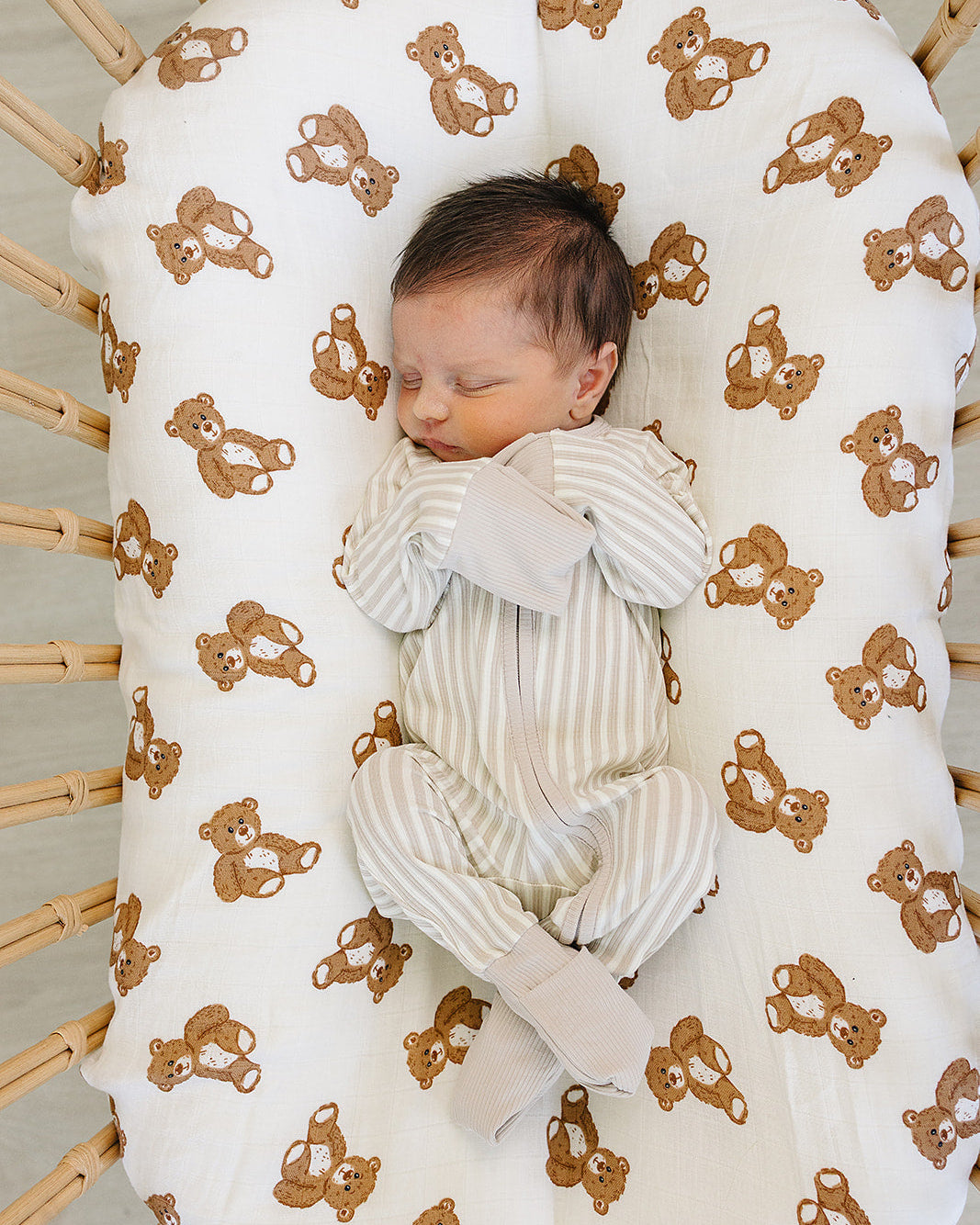 Taupe Stripe Ribbed Bamboo Sleepwear