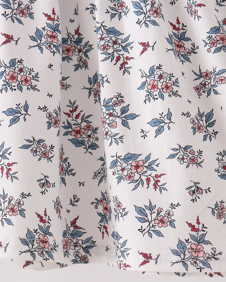 Floral print gathered skirt panel