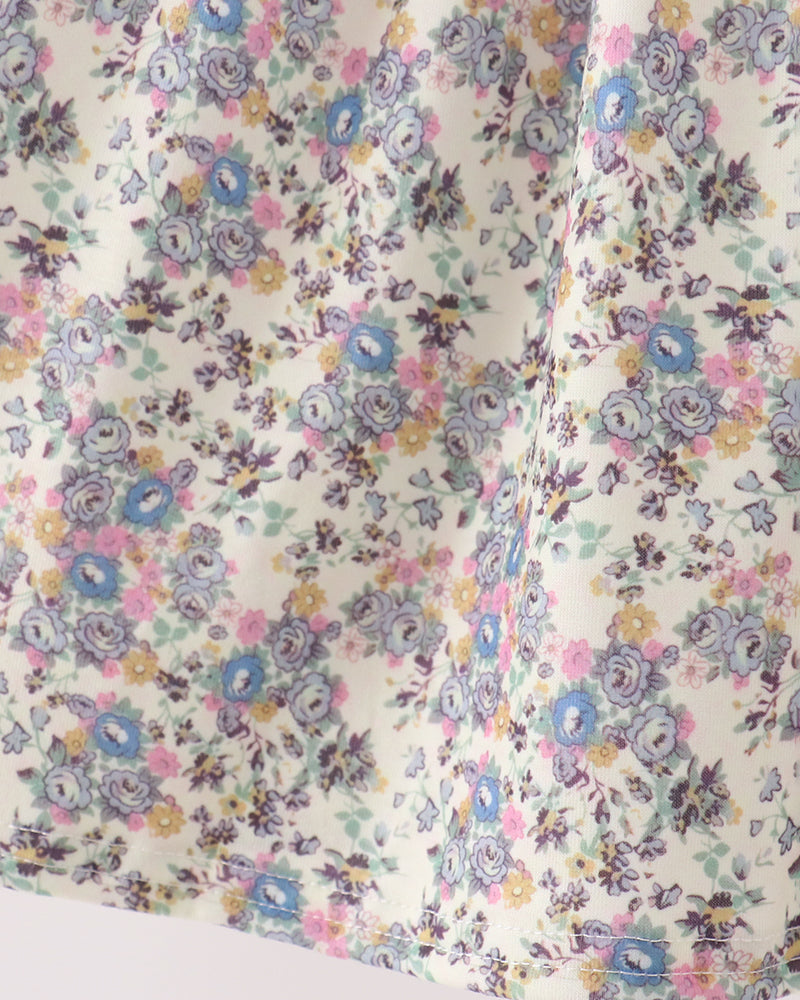 Thankful Floral Embroidered Collar Ruffle Dress