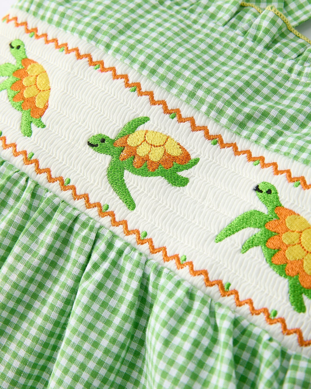 Turtle Print Smocked Dress