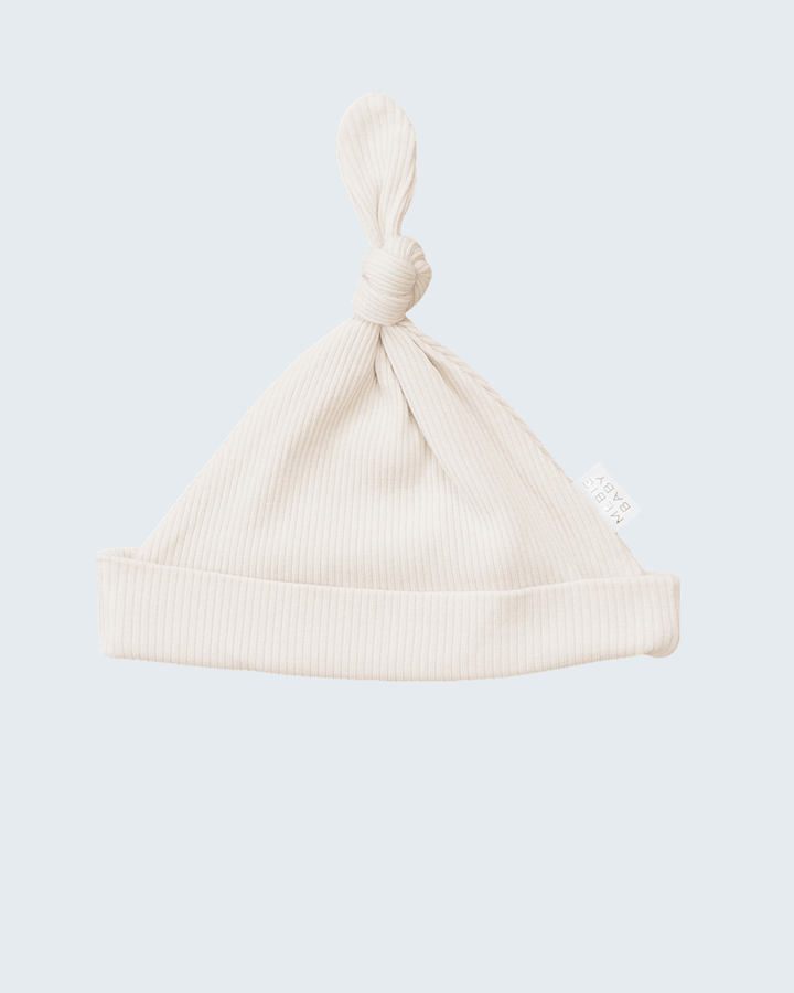 Organic cotton white knot hat
