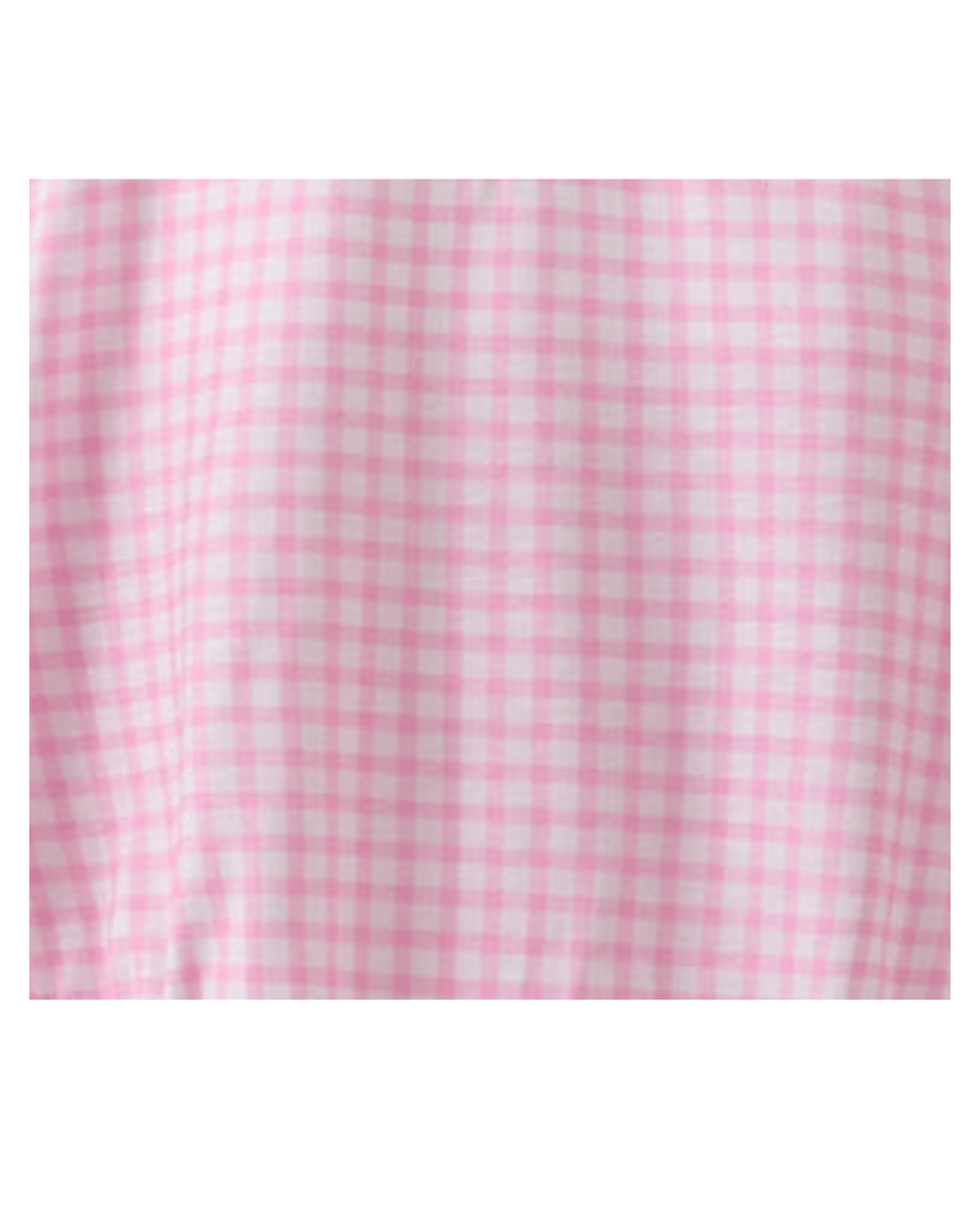 Pink and white checkered fabric on a white background