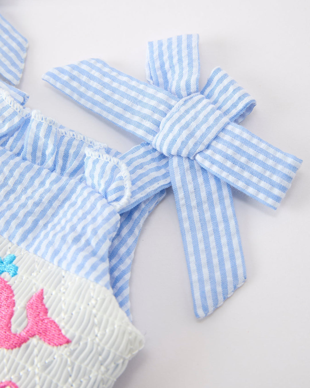 Blue gingham romper