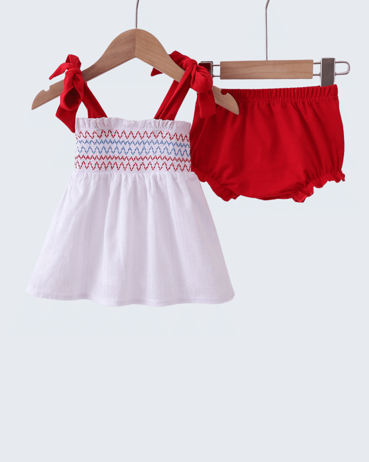 Smocked Jacquard Bloomer Set