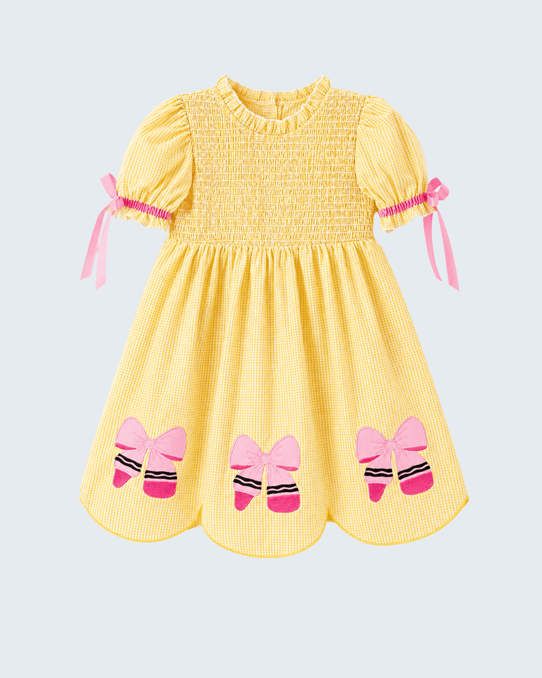 Girl Yellow Back To School Pencil Twirl Dress