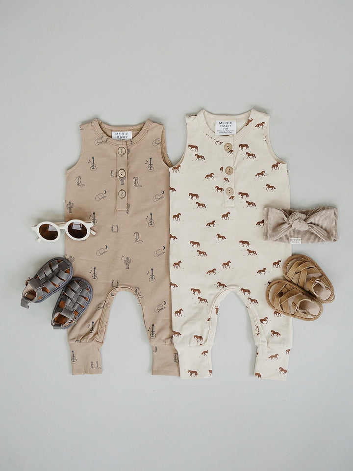 Horse Print Tank Romper