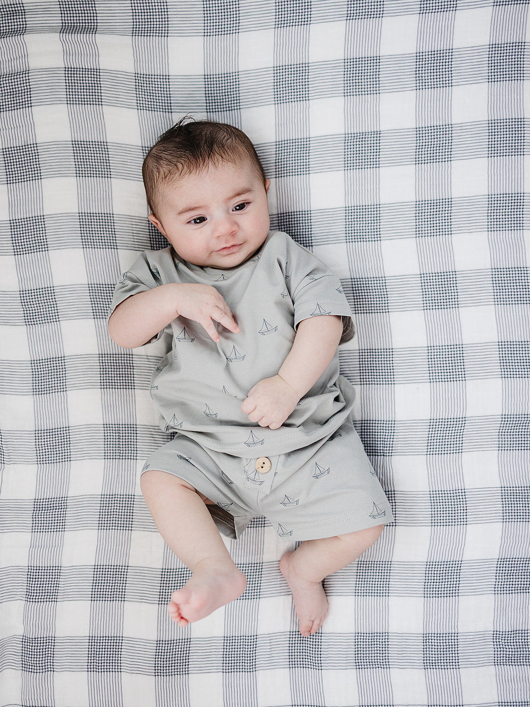 Sailboat Button Short Sleep Set