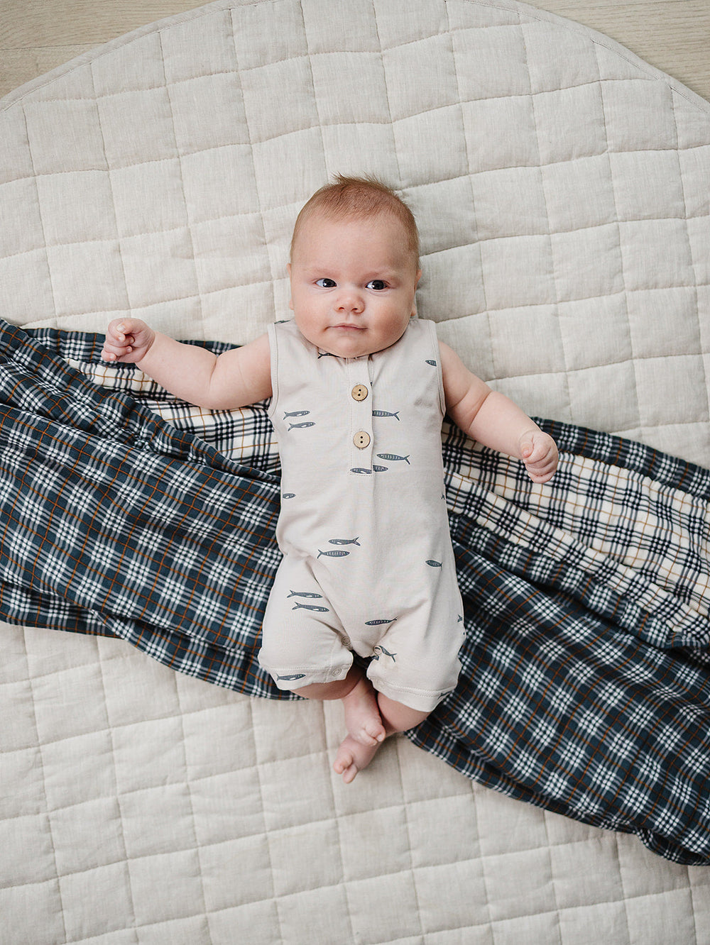 Fish Print Short Romper