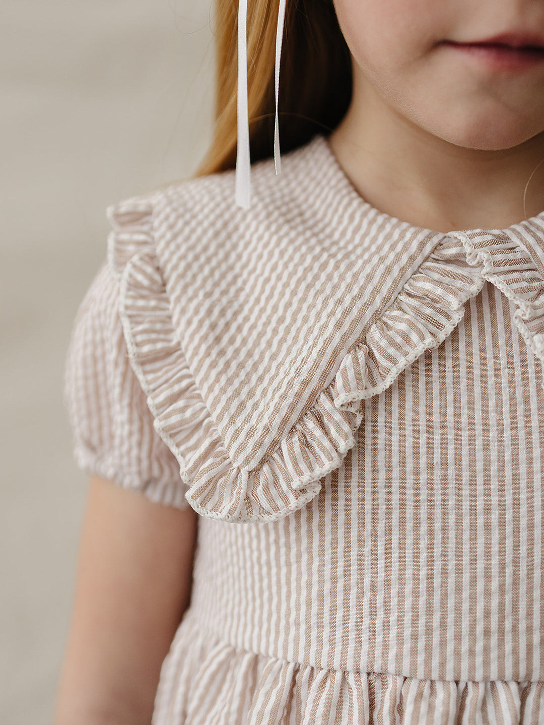 aupe Stripe Peter Pan Collar Dress