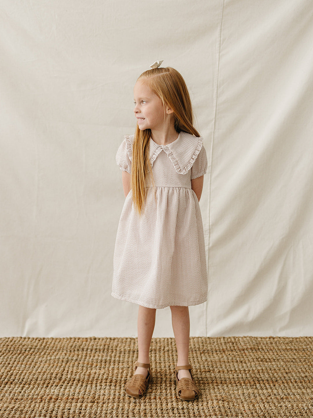 aupe Stripe Peter Pan Collar Dress
