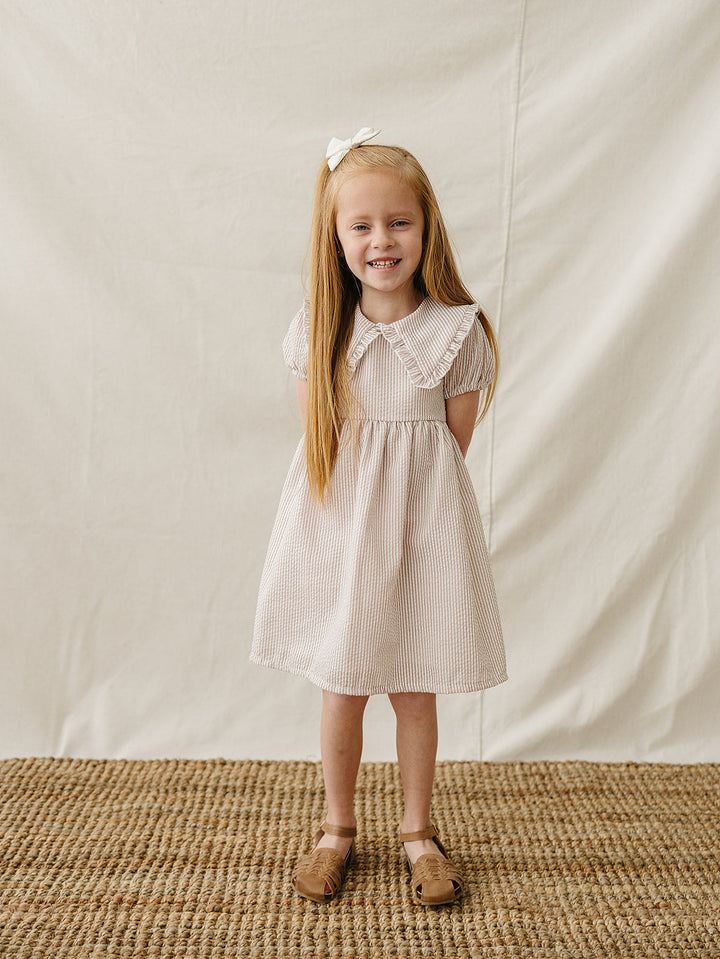 aupe Stripe Peter Pan Collar Dress