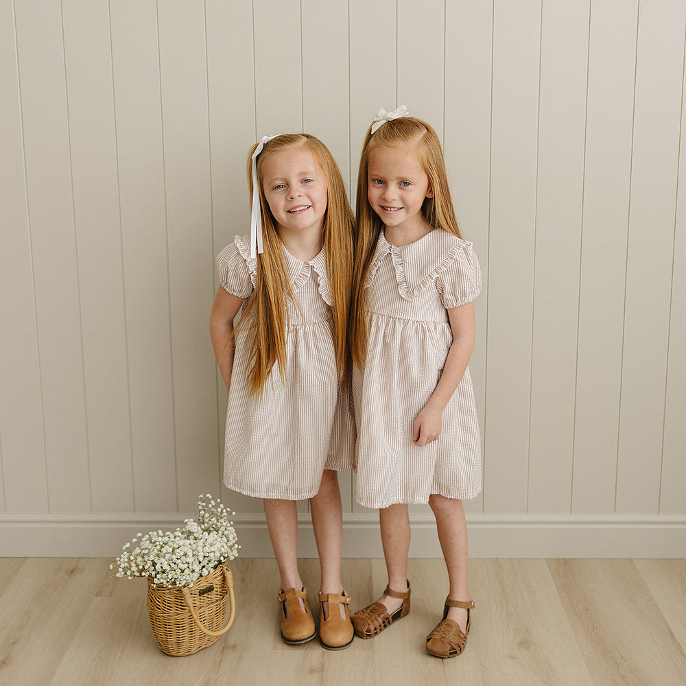 aupe Stripe Peter Pan Collar Dress