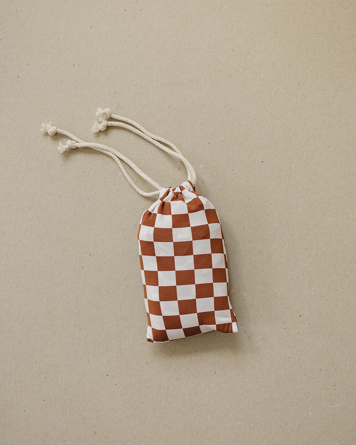 Rust Checkered Ribbed Bamboo Multi-Use Cover