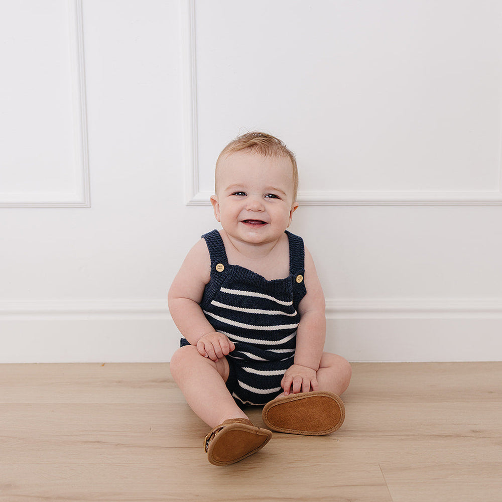 Nautical Stripe Knit Bubble Romper