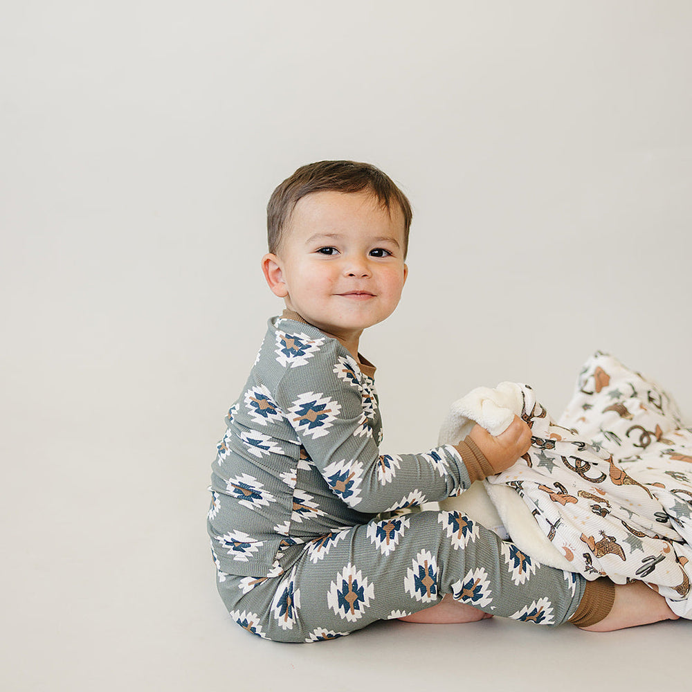Southwest Aztec Ribbed Bamboo Pajamas
