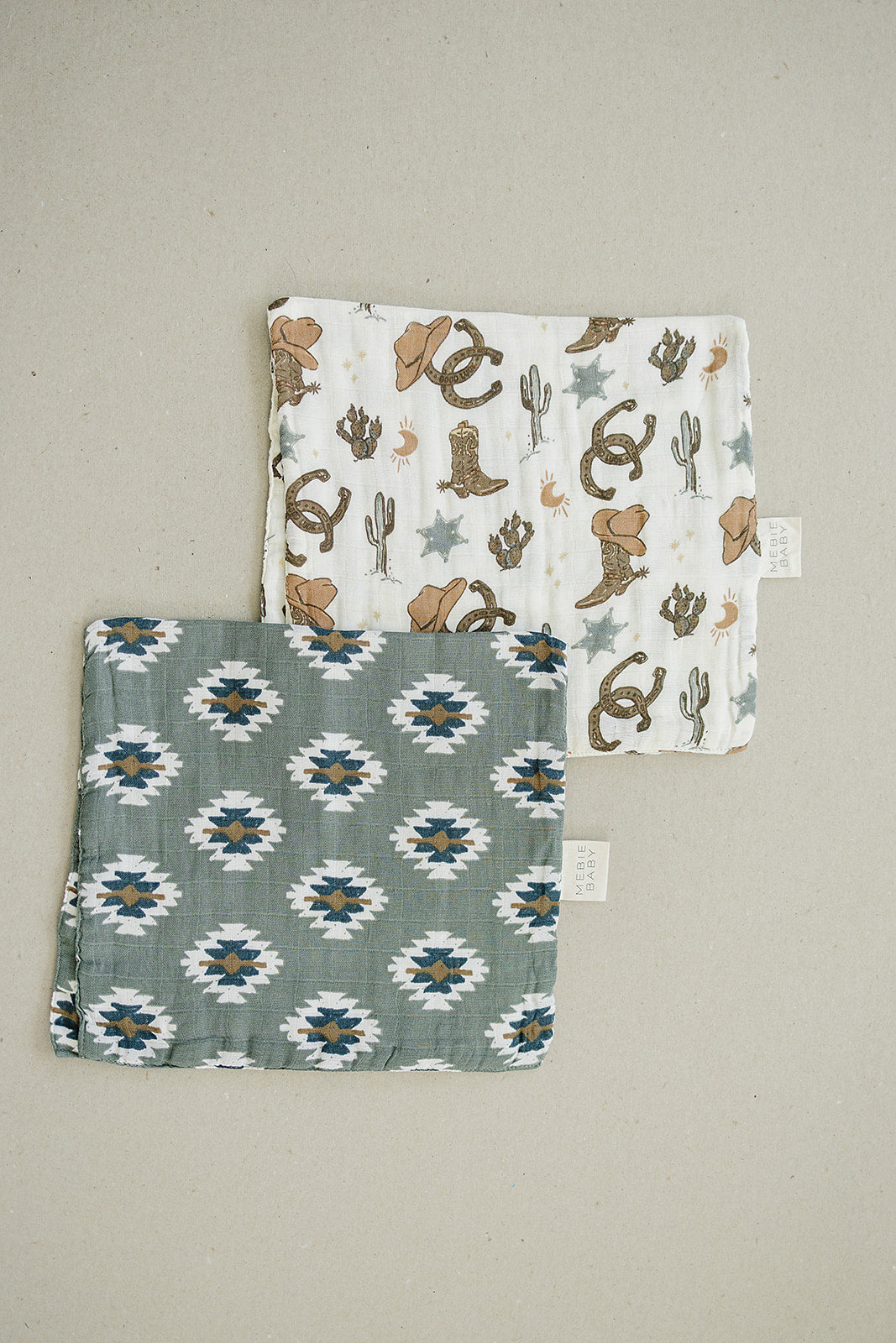 Outlaw Cowboy Muslin Burp Cloth