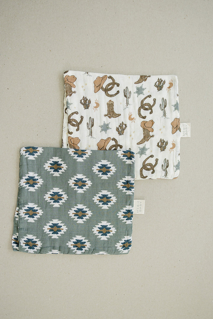Southwest Aztec Muslin Burp Cloth