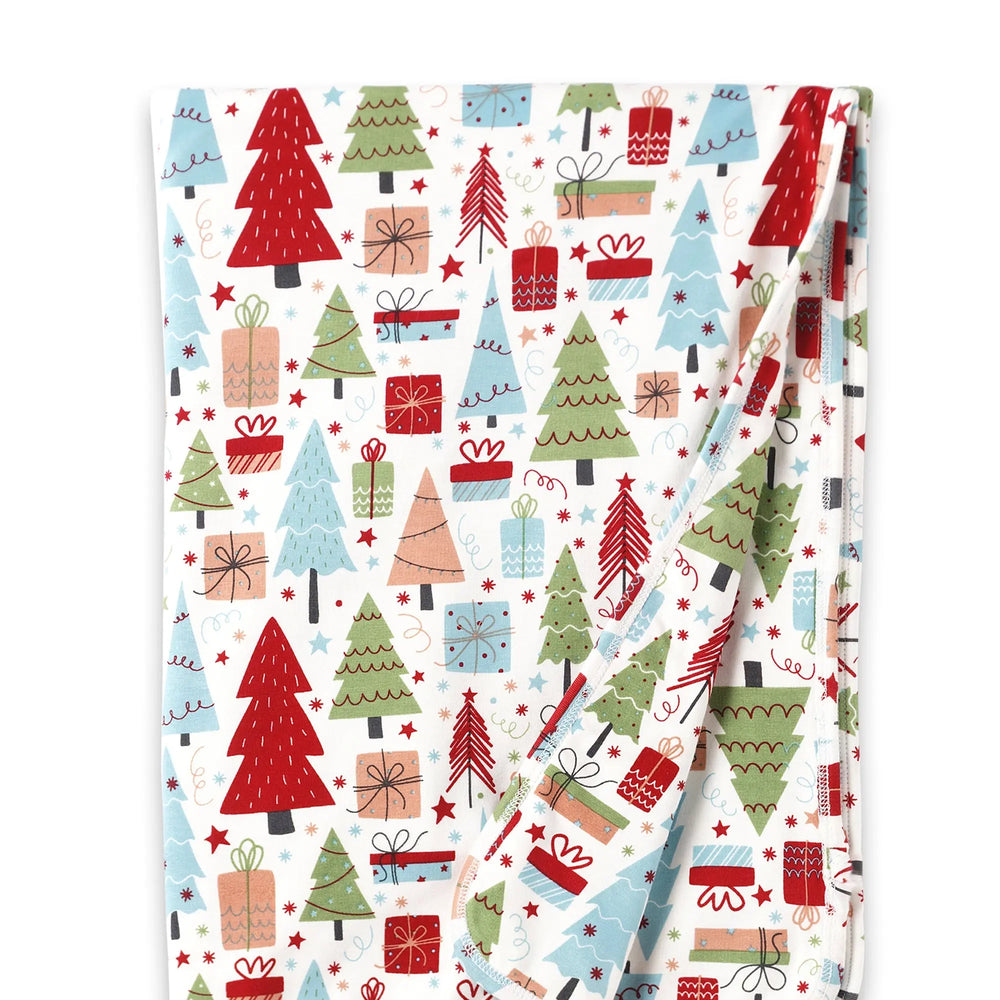 Christmas Print Bamboo Stroller Blanket
