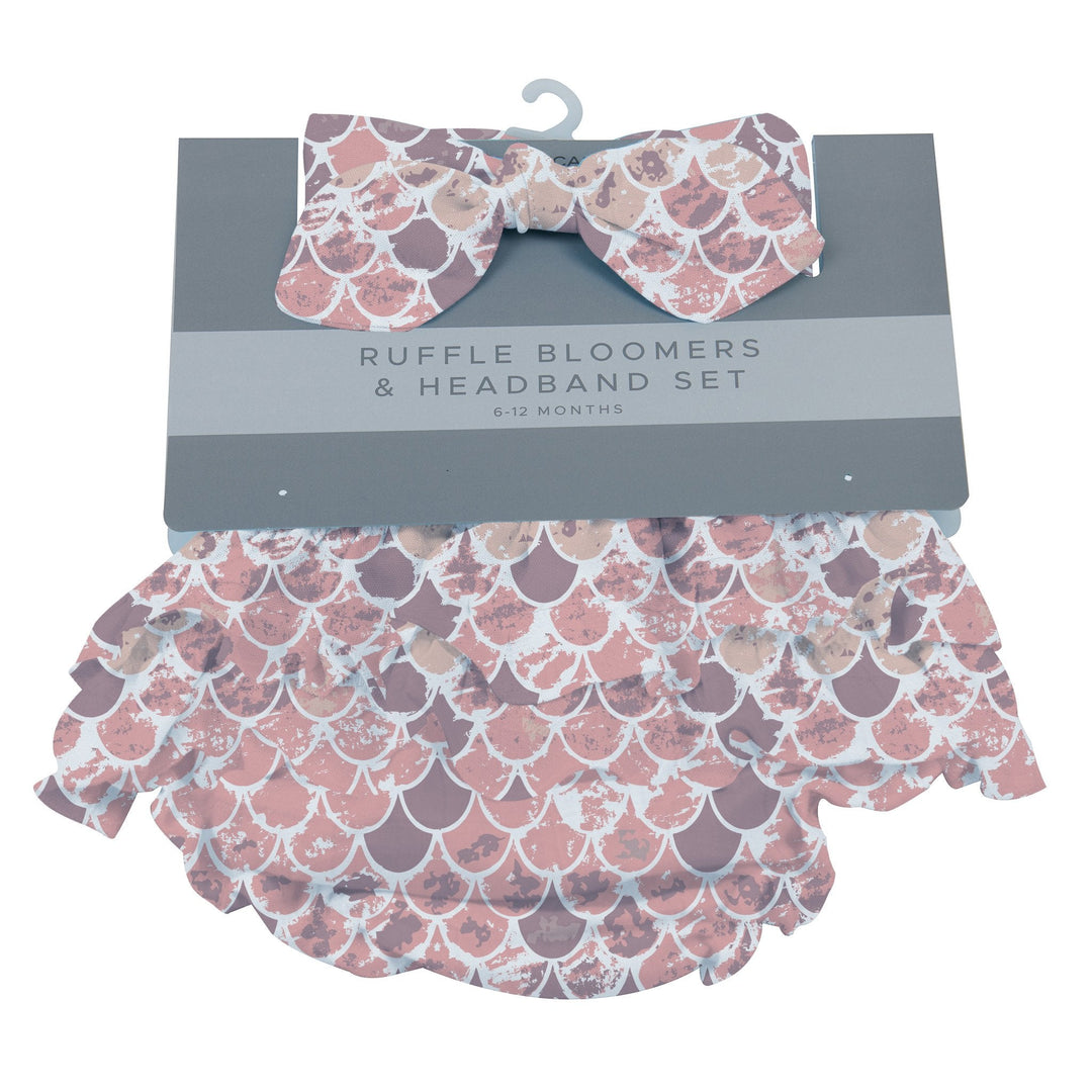 Scales Ruffle Bamboo Bloomers Headband Set