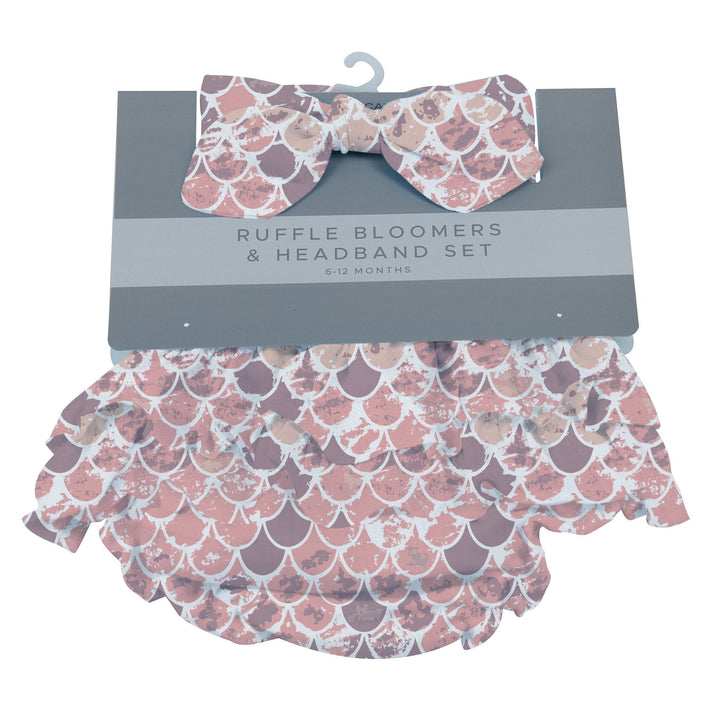 Scales Ruffle Bamboo Bloomers Headband Set