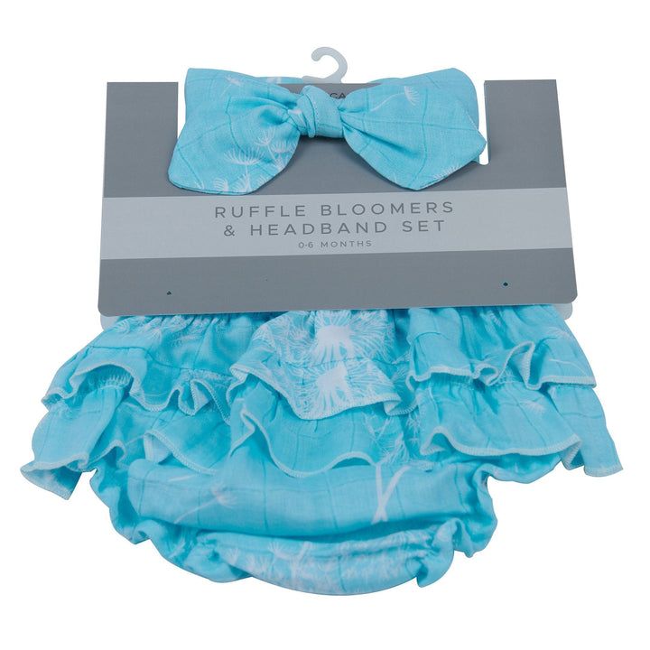 Dandelion Seeds Ruffle Bamboo Bloomers Headband Set