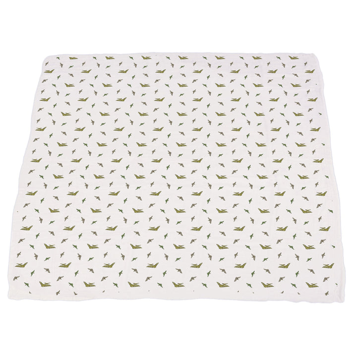 Dino Feet and Pteranodon Cotton Muslin Newcastle Blanket