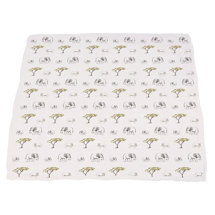 Hear Me Roar Lion and Rhinos and Elephants Bamboo Newcastle Blanket