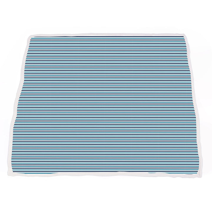Vintage Steam Trains and Blue Stripe Bamboo Muslin Newcastle Blanket