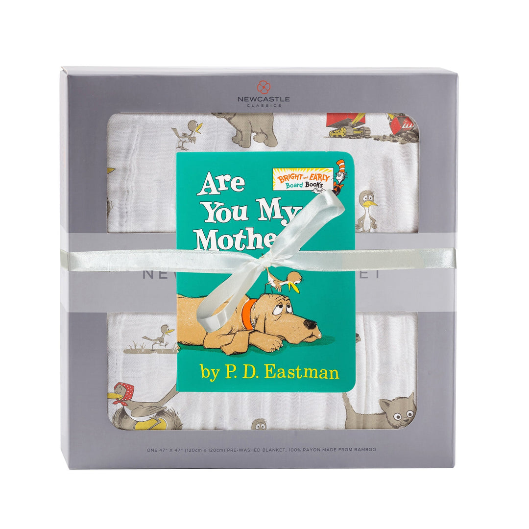 Are You My Mother? Bamboo Muslin Newcastle Blanket with Book Set
