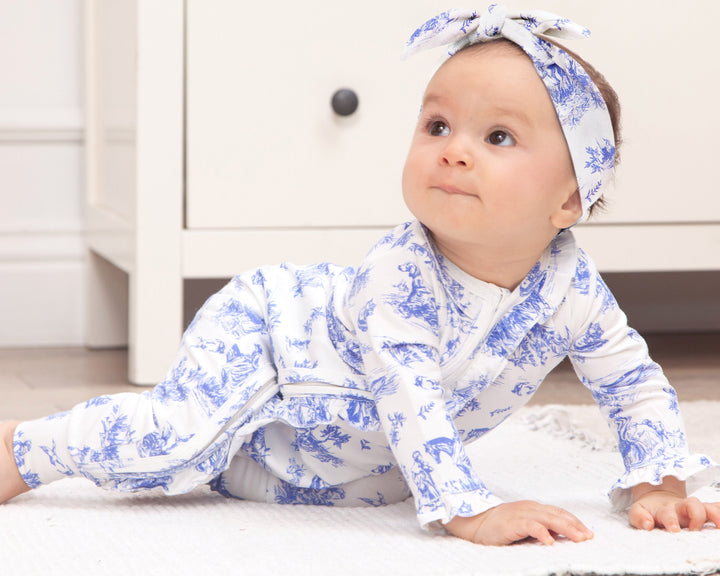 Toile de Jouy Bamboo Zipper Romper