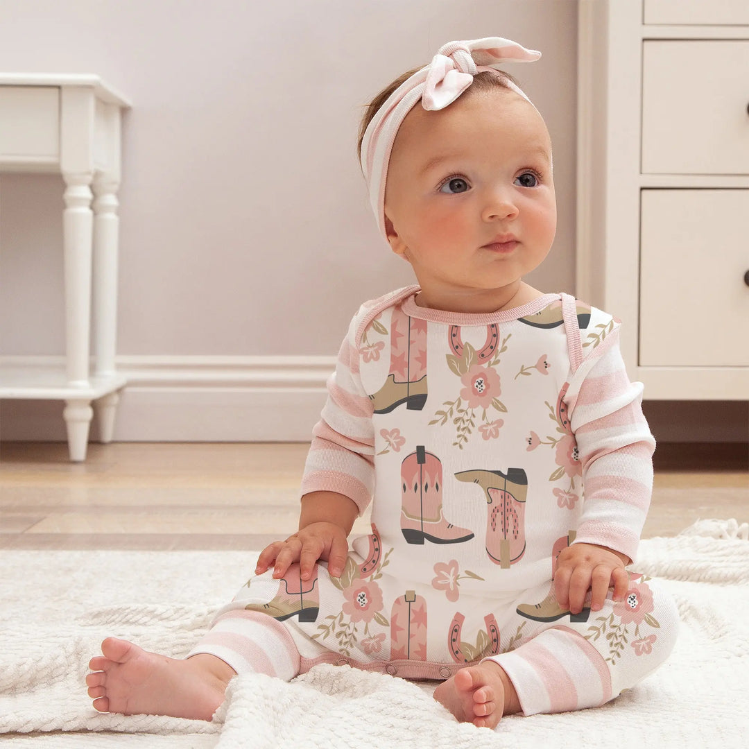 Pink Cowgirl Western Romper