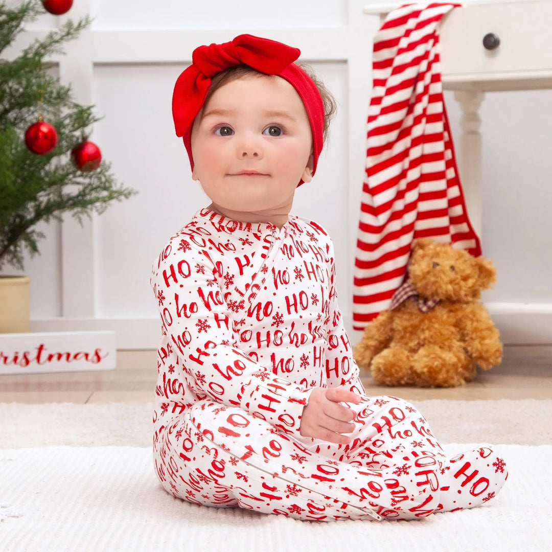 Christmas Bamboo Zipper Romper